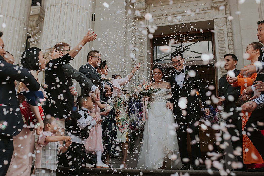 Confetti Throw Yi-Ban London Wedding Grace Pham Photography
