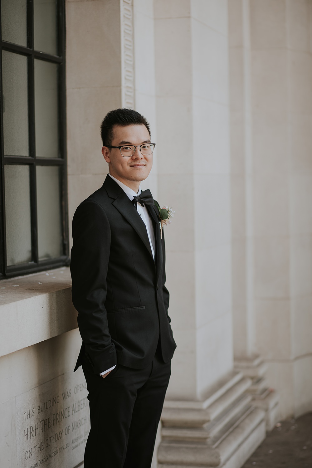 Groom Tuxedo Suit Yi-Ban London Wedding Grace Pham Photography