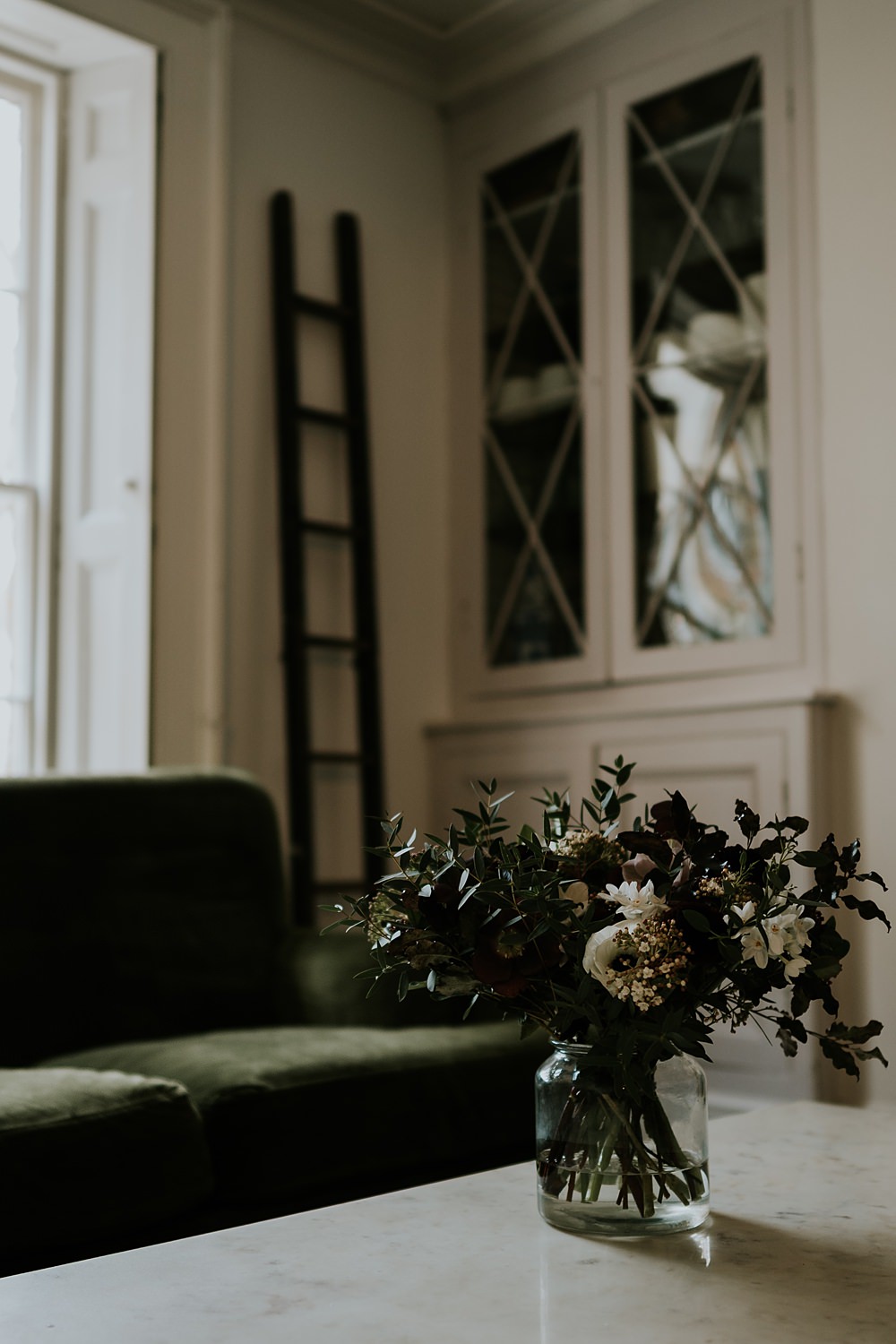Bouquet Flowers Bride White Greenery Aswarby Rectory Wedding Ben Barron