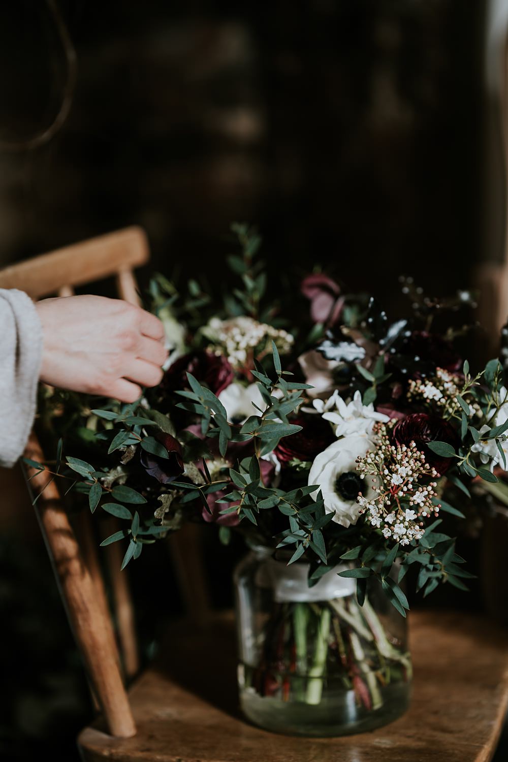 Bouquet Flowers Bride White Greenery Aswarby Rectory Wedding Ben Barron