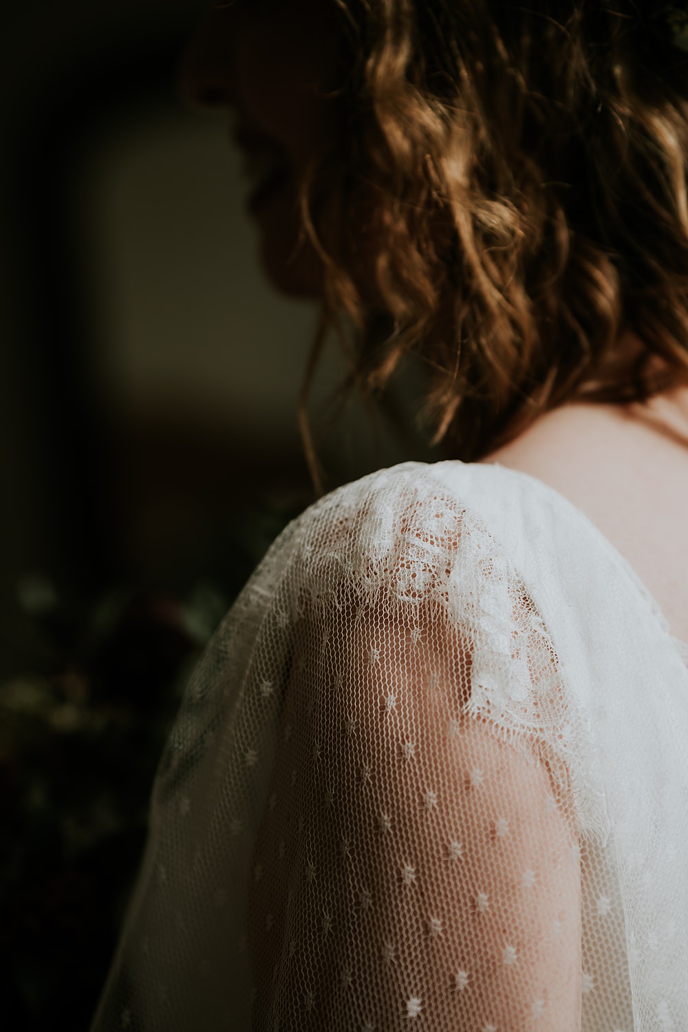 Dress Gown Bride Lace Rembo Train Aswarby Rectory Wedding Ben Barron