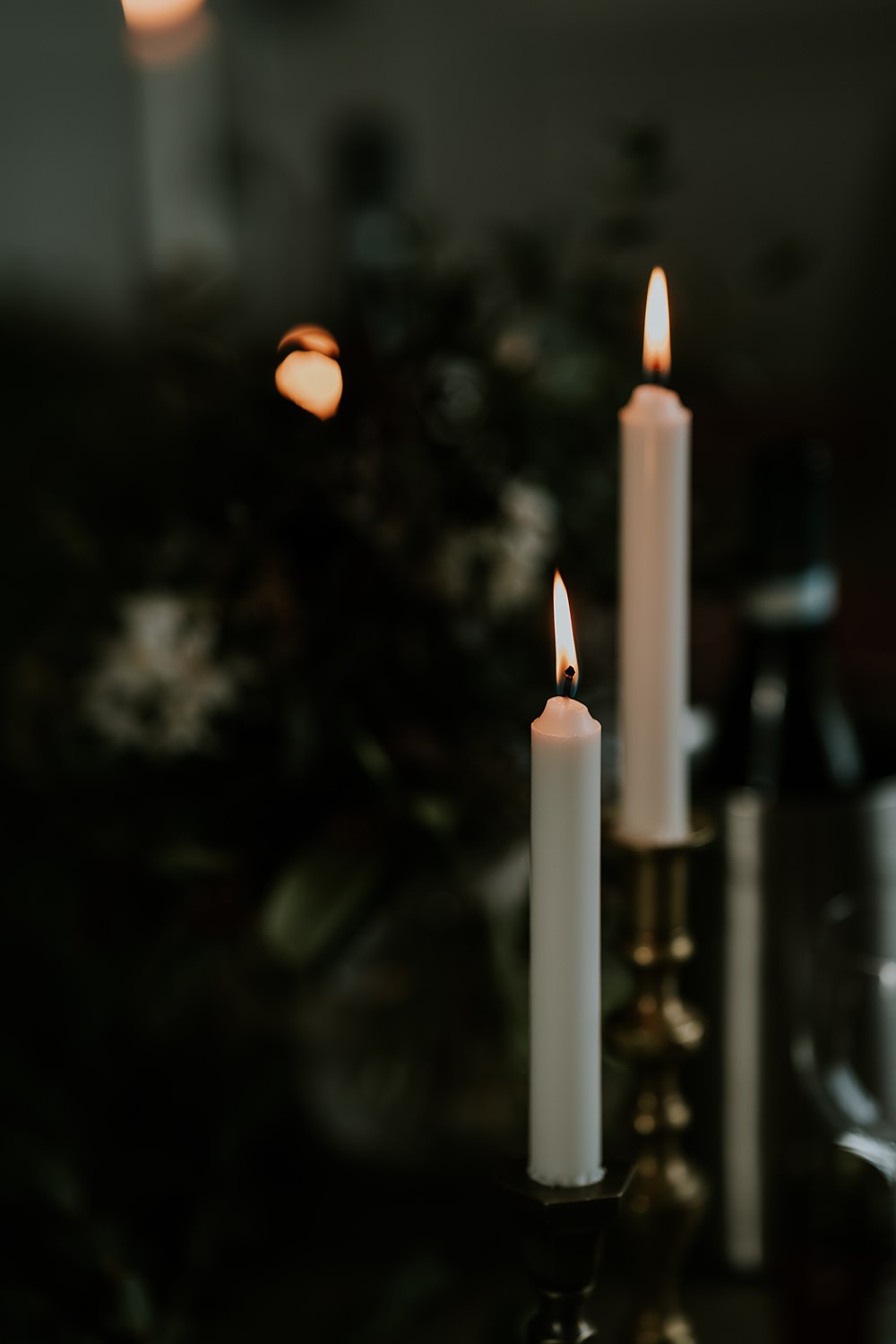 Table Decor Greenery Tall Candles Aswarby Rectory Wedding Ben Barron