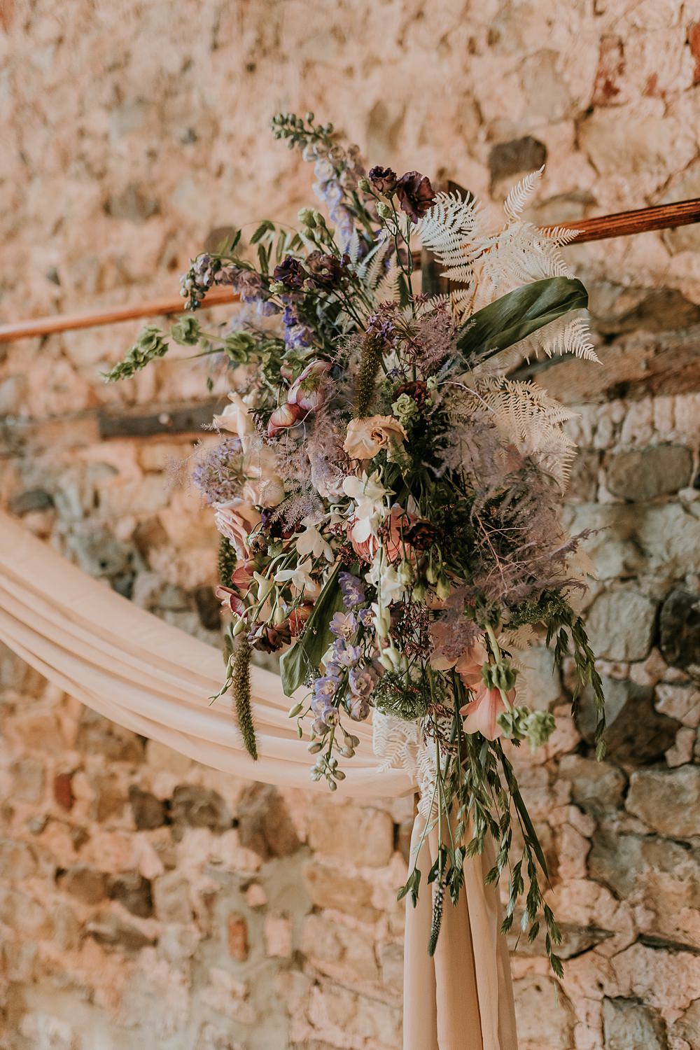 Flower Arch Beige Barn Boho Wedding Gabrielas Photography and Film