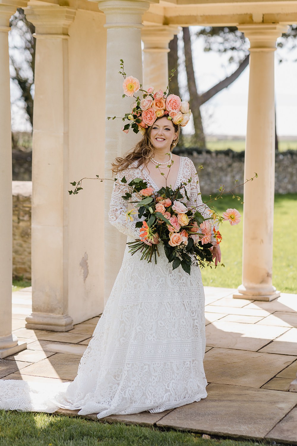 Boho Lace Dress Bride Gileston Manor Wedding Michelle Huggleston Photography