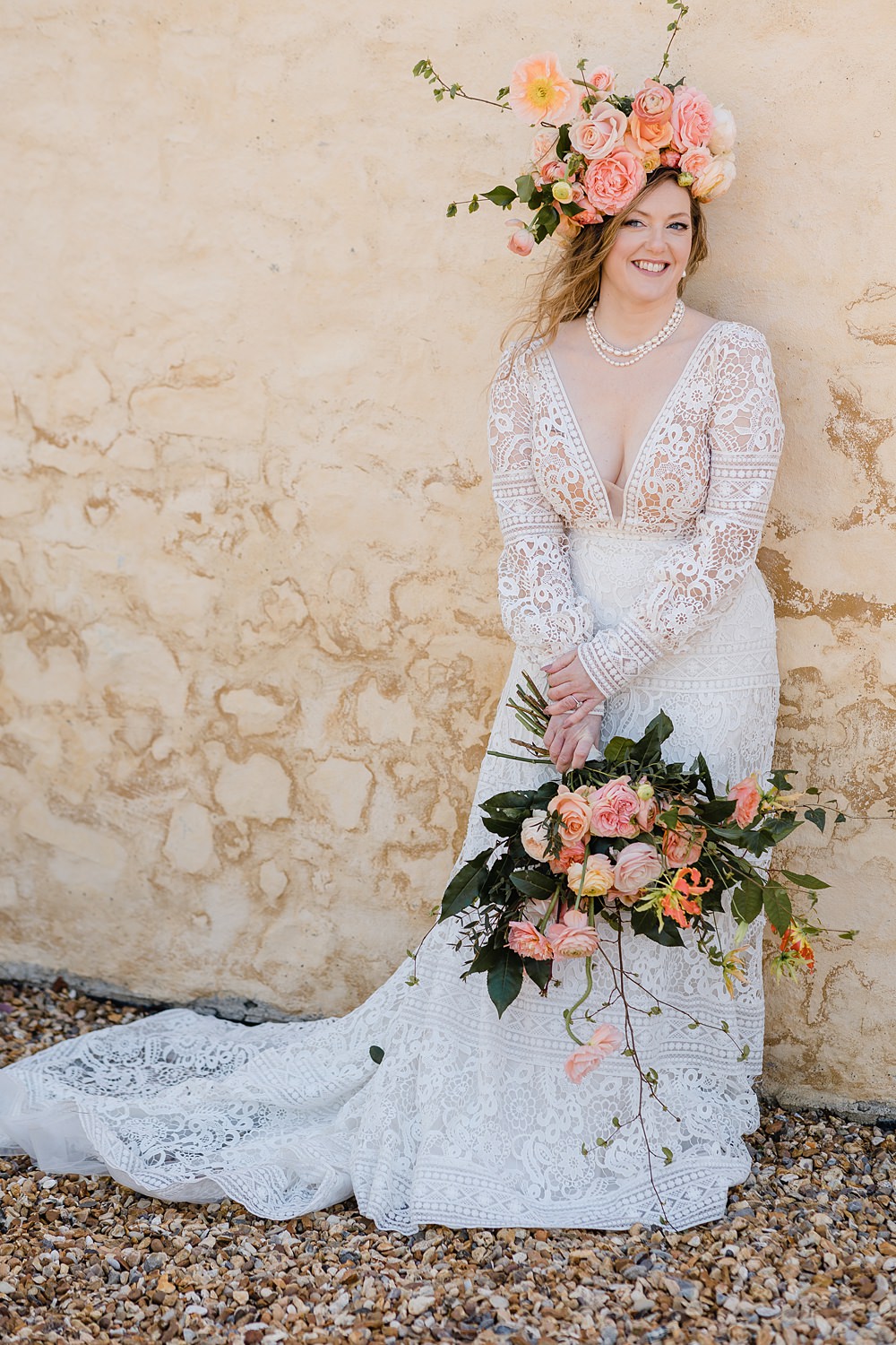 Boho Lace Dress Bride Gileston Manor Wedding Michelle Huggleston Photography