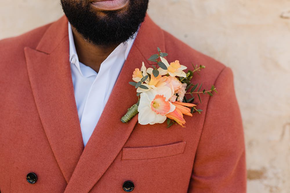 Groom Buttonhole Flowers Gileston Manor Wedding Michelle Huggleston Photography