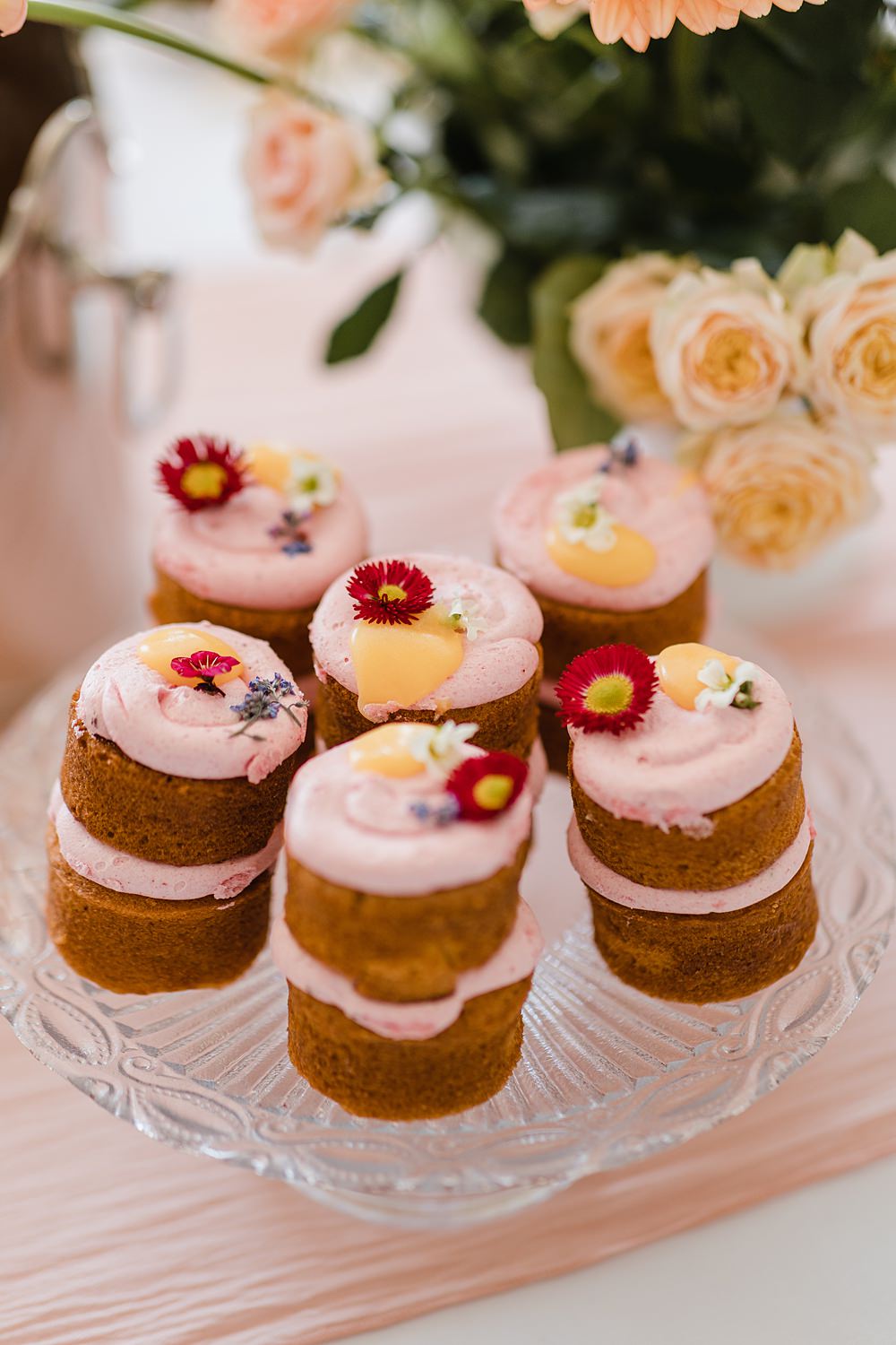 Mini Sponge Cakes Gileston Manor Wedding Michelle Huggleston Photography