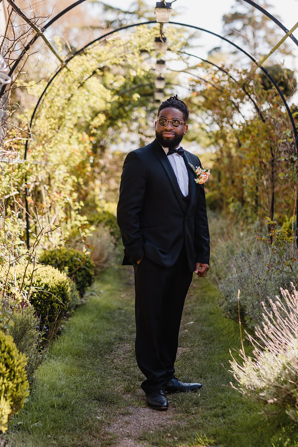 Groom Tuxedo Suit Bow Tie Gileston Manor Wedding Michelle Huggleston Photography