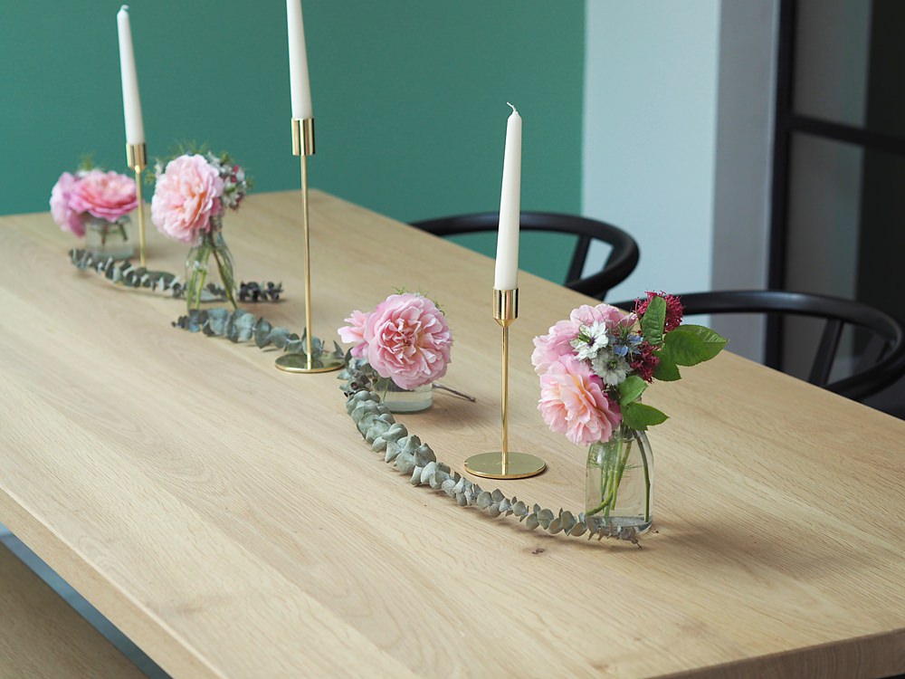 Hen Party Table Decorations Candles Flowers Centrepiece Dining Room