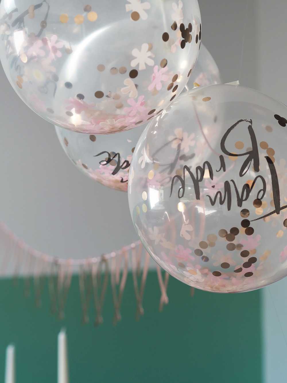 Hen Party Table Decoration Ideas Rose Gold Accessories Banner Balloons Tableware