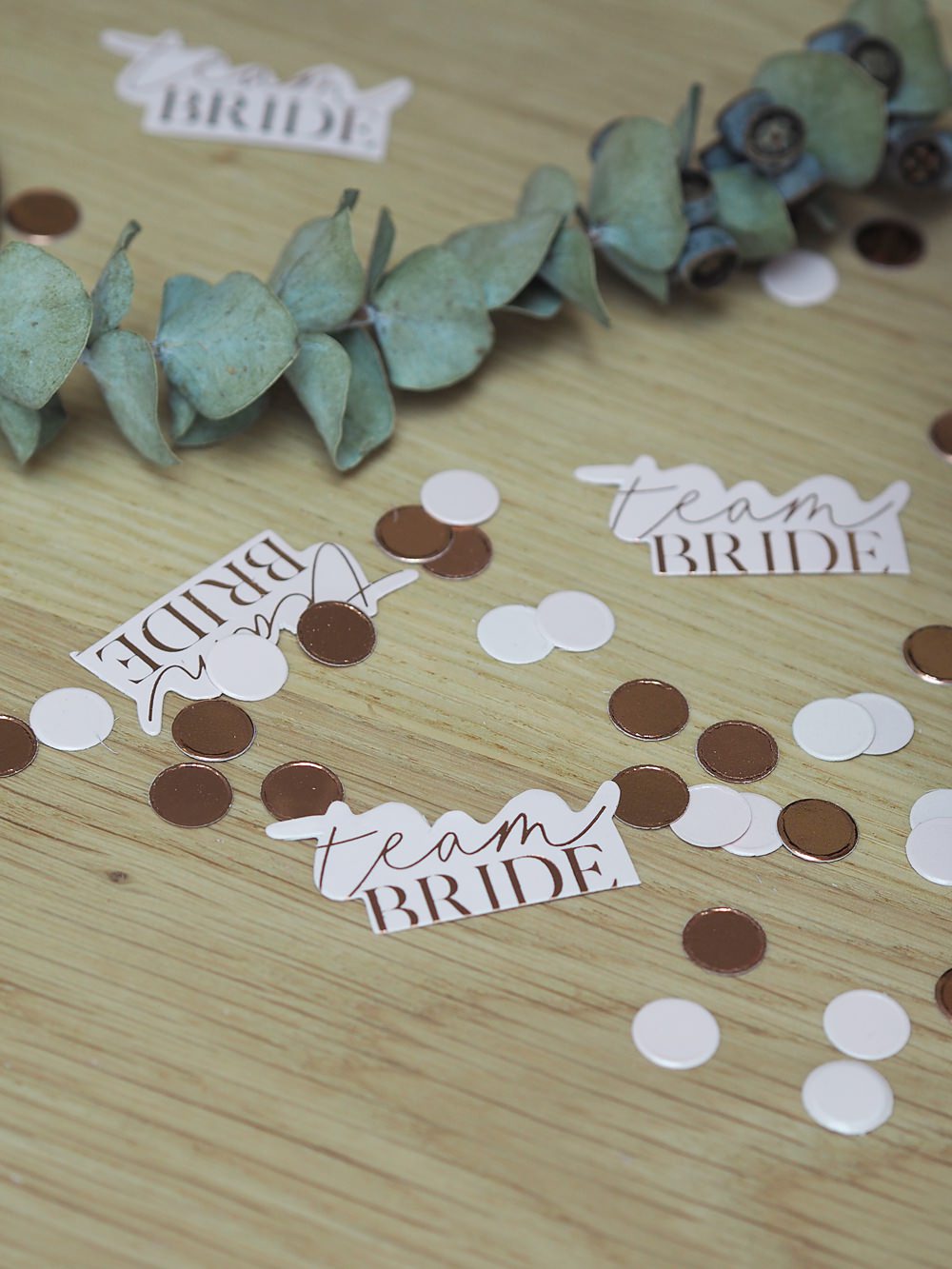 Confetti Hen Party Table Decoration Ideas Rose Gold Accessories Banner Balloons Tableware