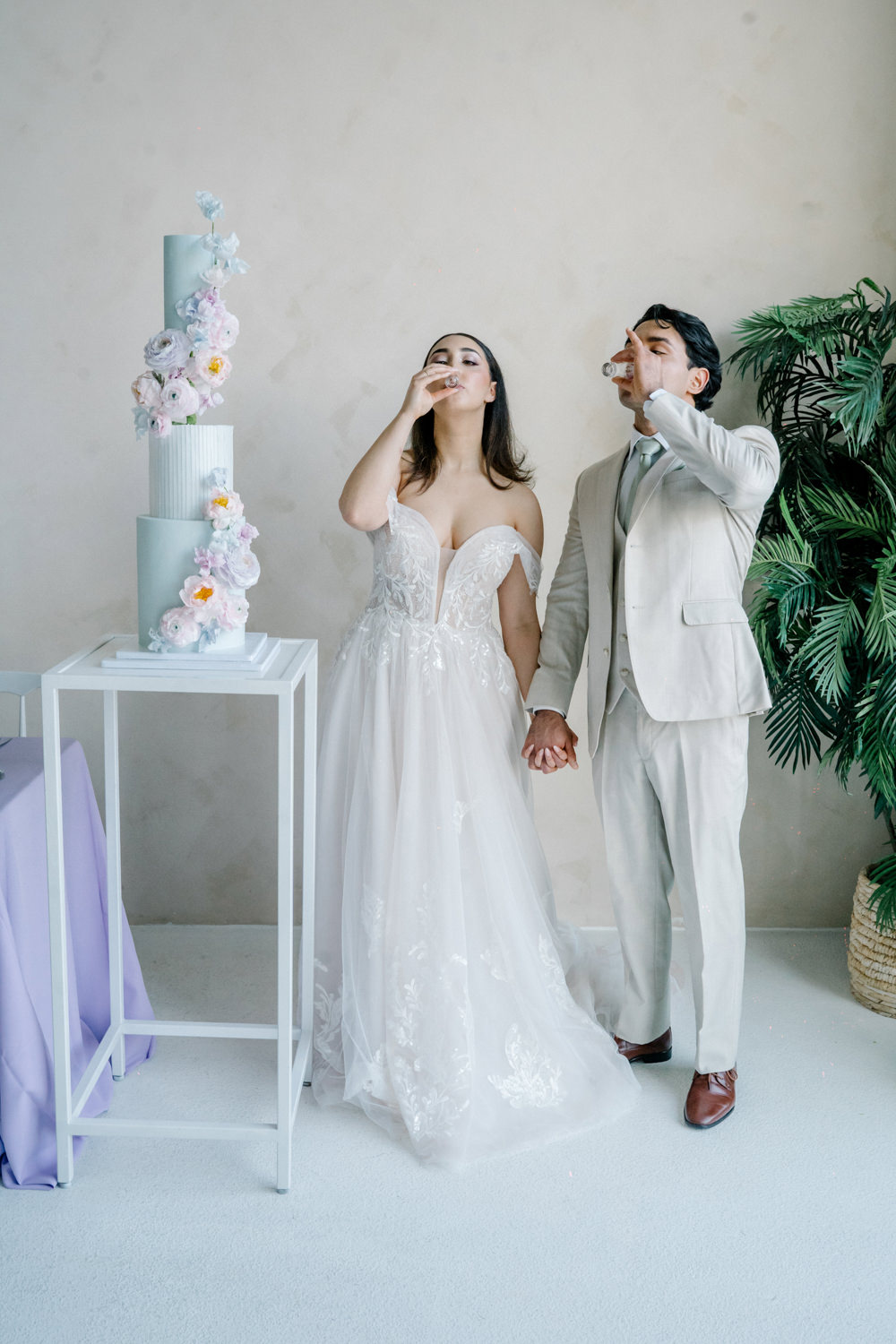 Shots Drinks Lilac Peach Wedding Ideas Rosetta Li Weddings
