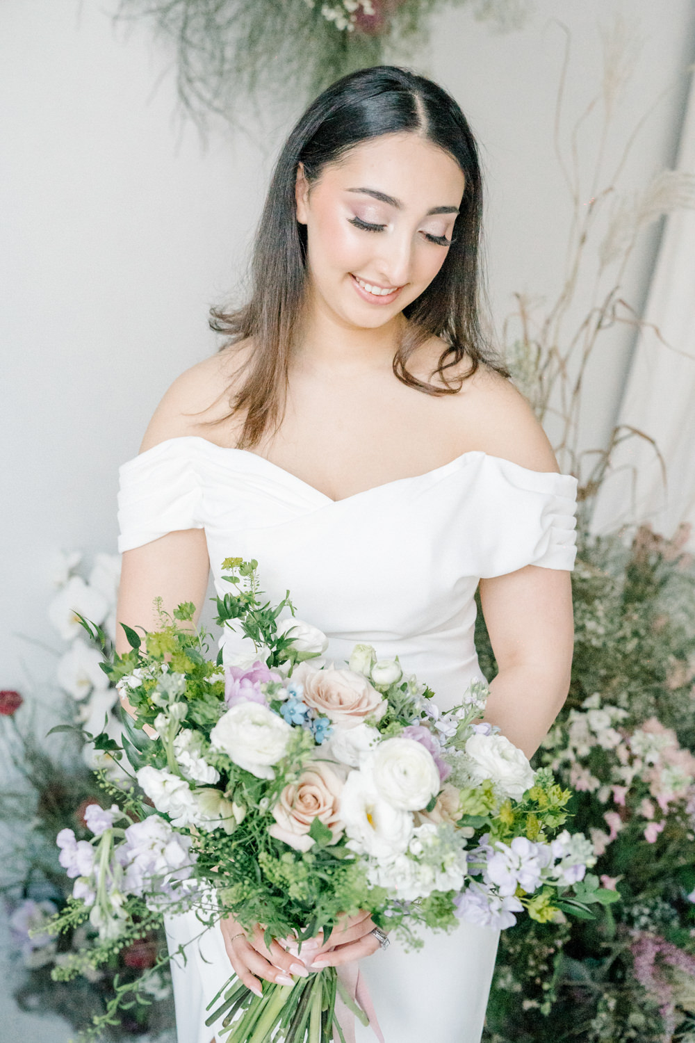 Bouquet Flowers Bridal Rose Lilac Peach Wedding Ideas Rosetta Li Weddings
