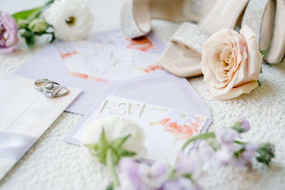 Floral Stationery Invitations Lilac Peach Wedding Ideas Rosetta Li Weddings