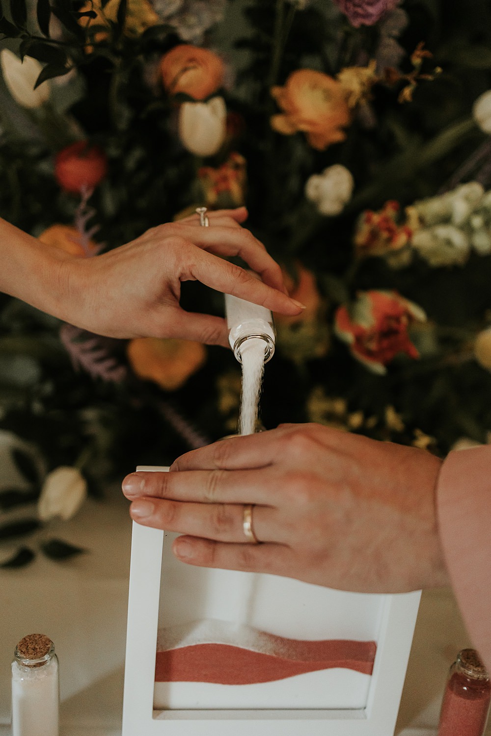 Ceremony Ritual Sand Pouring Modern Springtime Wedding Ideas Sophie Ruck Photography