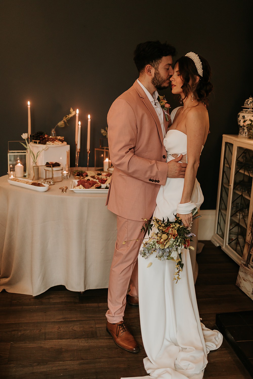 Pink Suit Groom Modern Springtime Wedding Ideas Sophie Ruck Photography