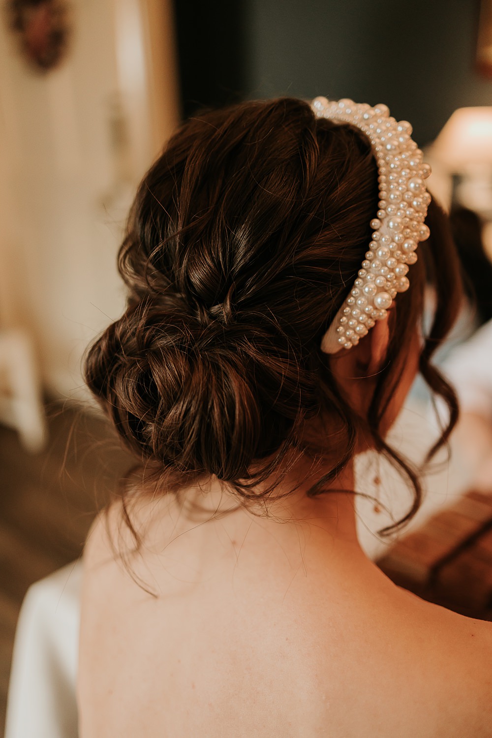 Bride Hairstyle Updo Hairband Modern Springtime Wedding Ideas Sophie Ruck Photography