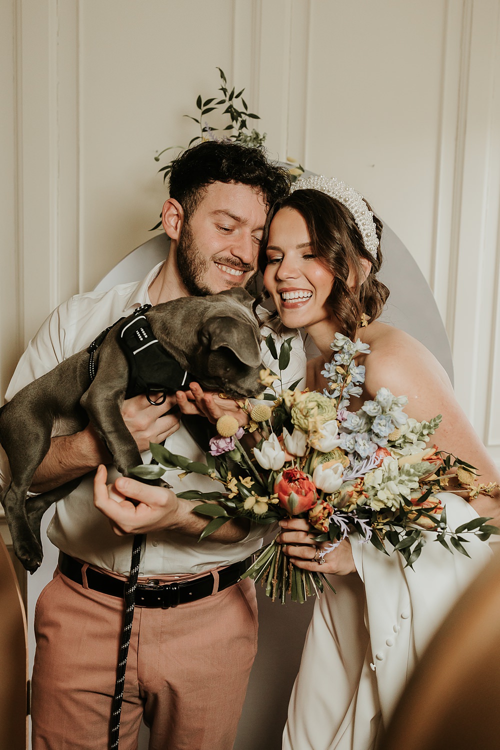 Pet Dog Modern Springtime Wedding Ideas Sophie Ruck Photography