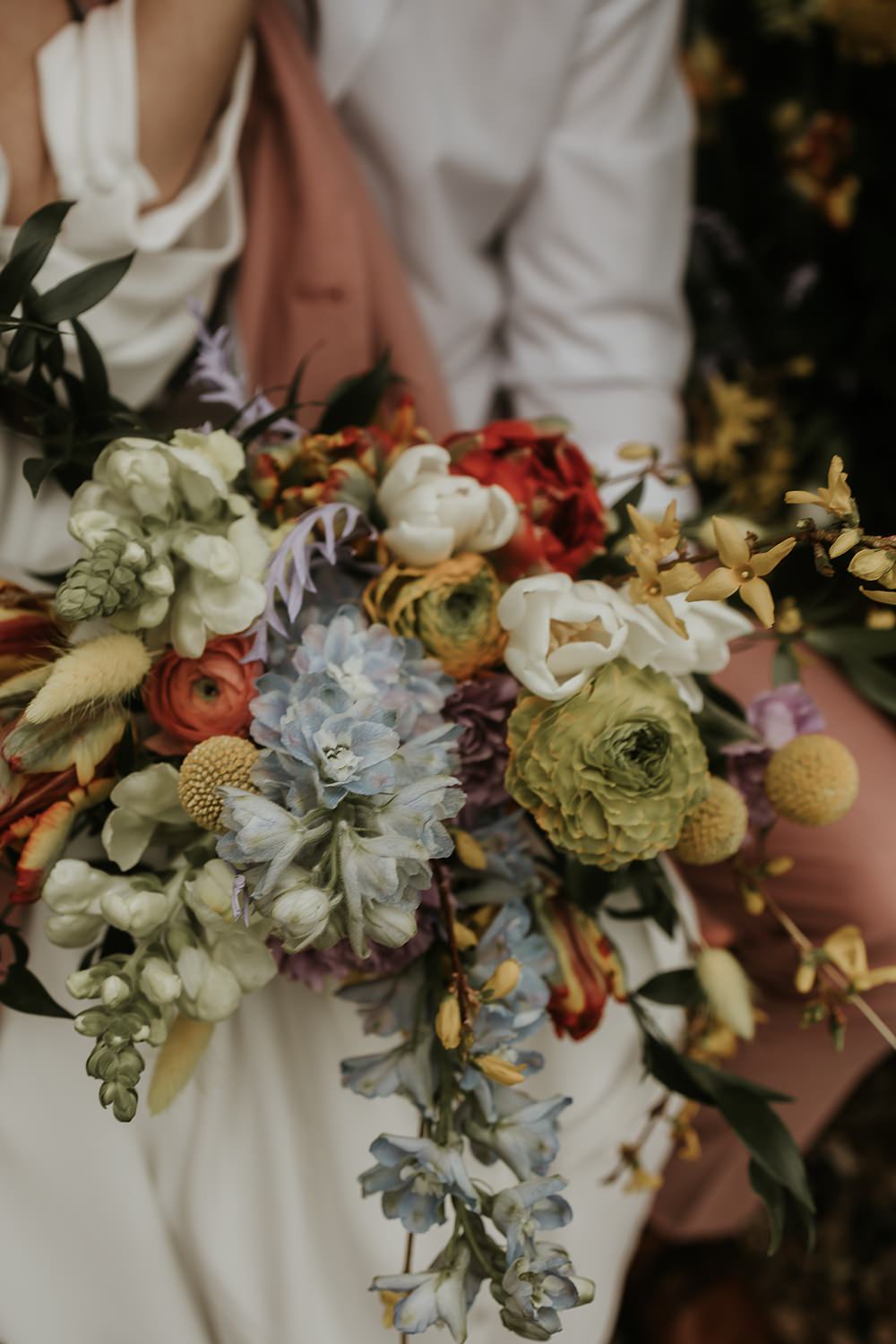 Bouquet Flowers Bride Colourful Modern Springtime Wedding Ideas Sophie Ruck Photography