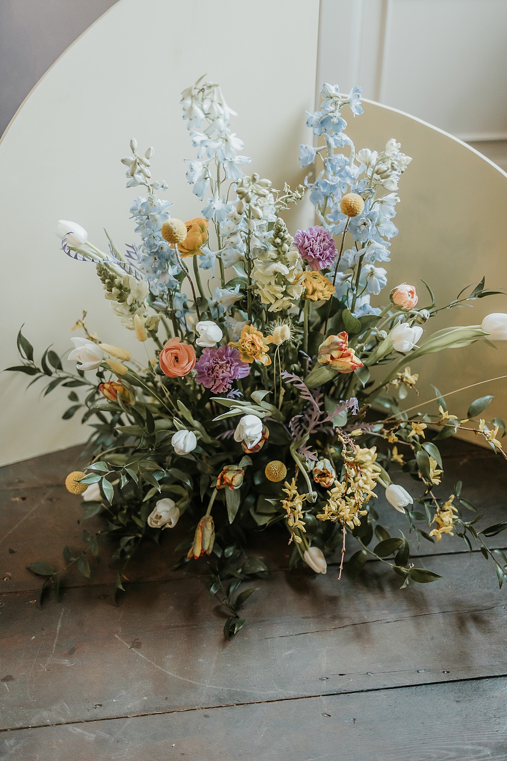 Meadow Floor Flowers Arrangement Modern Springtime Wedding Ideas Sophie Ruck Photography