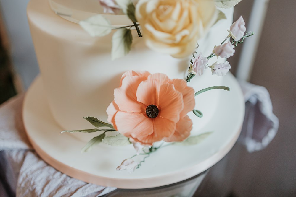 Floral Flower Cake 3 Tier Modern Springtime Wedding Ideas Sophie Ruck Photography