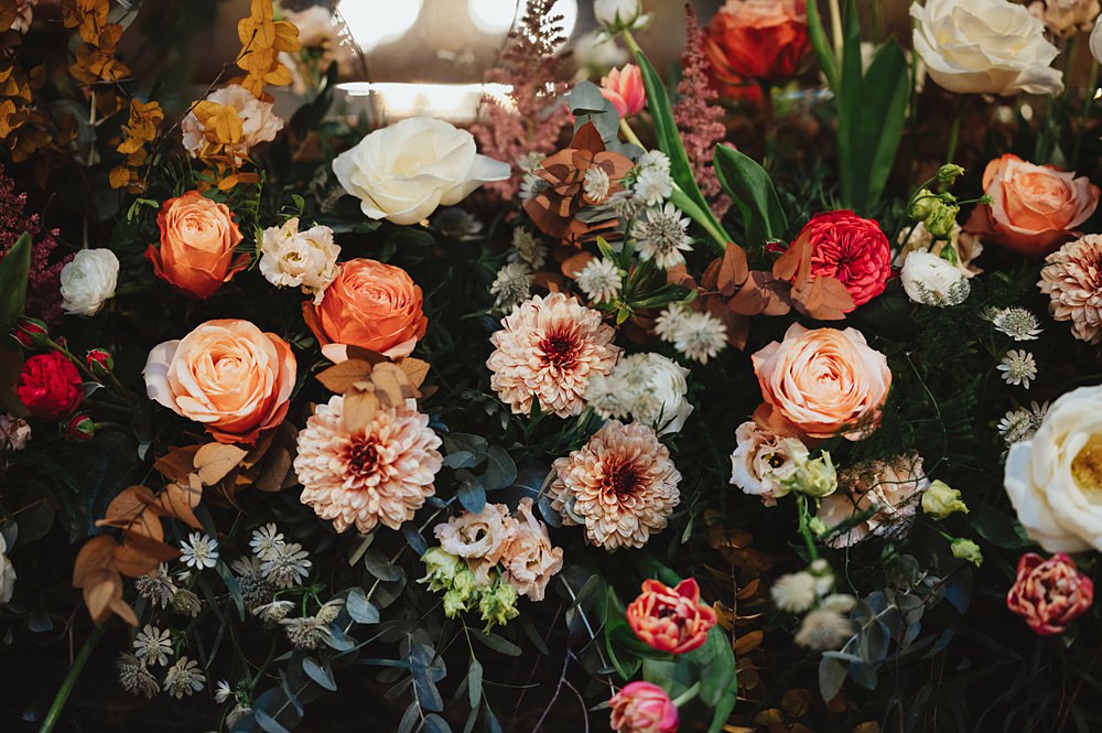 Winter Flowers Orange White New Library Wedding Boda Photography