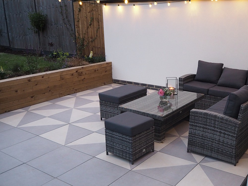 Patio Garden Seating Area UK Renovation Before After