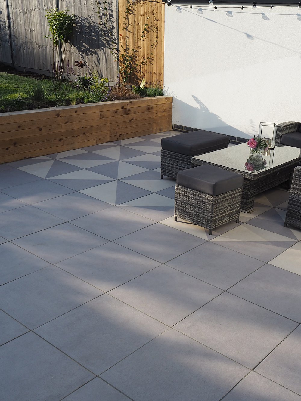 Patio Garden Seating Area UK Renovation Before After
