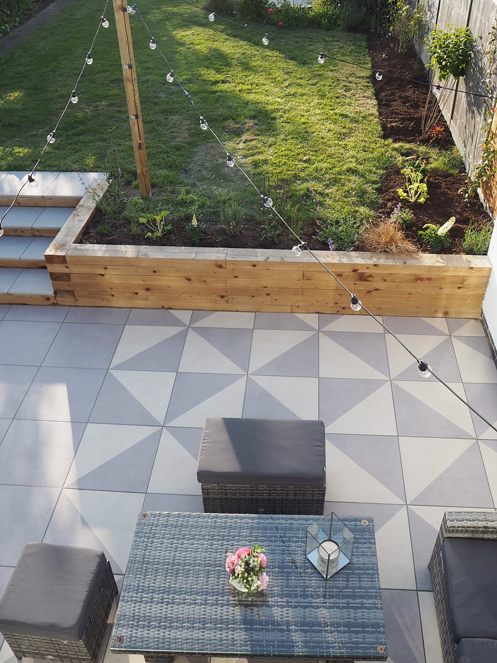 Patio Garden Seating Area UK Renovation Before After