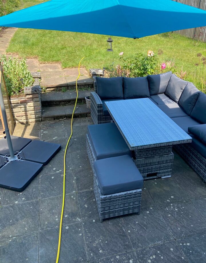 Patio Garden Seating Area UK Renovation Before After