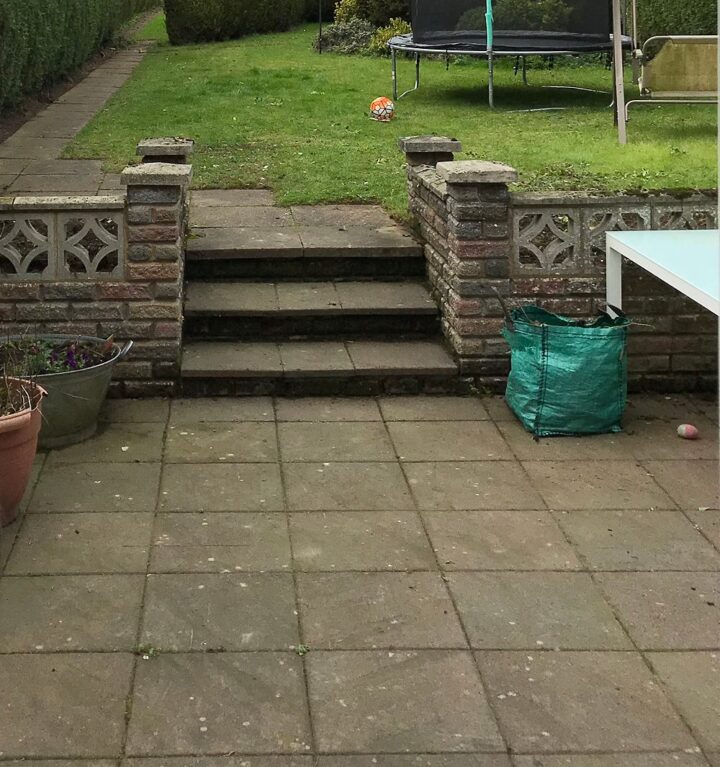 Patio Garden Seating Area UK Renovation Before After