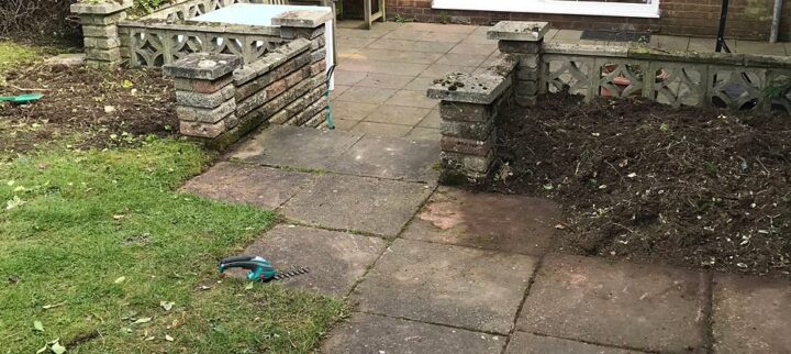 Patio Garden Seating Area UK Renovation Before After