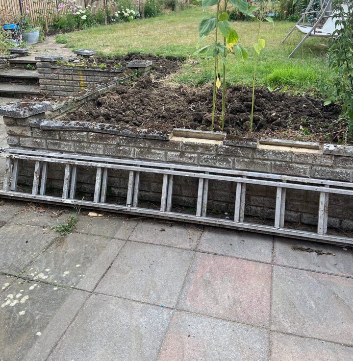 Patio Garden Seating Area UK Renovation Before After