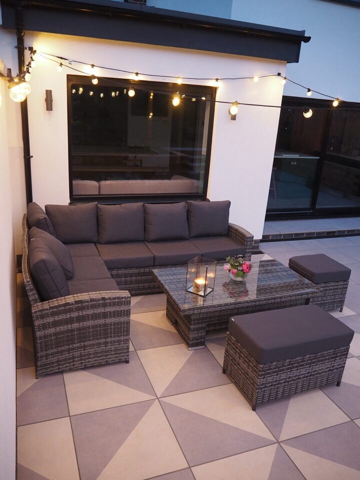 Patio Garden Seating Area UK Renovation Before After