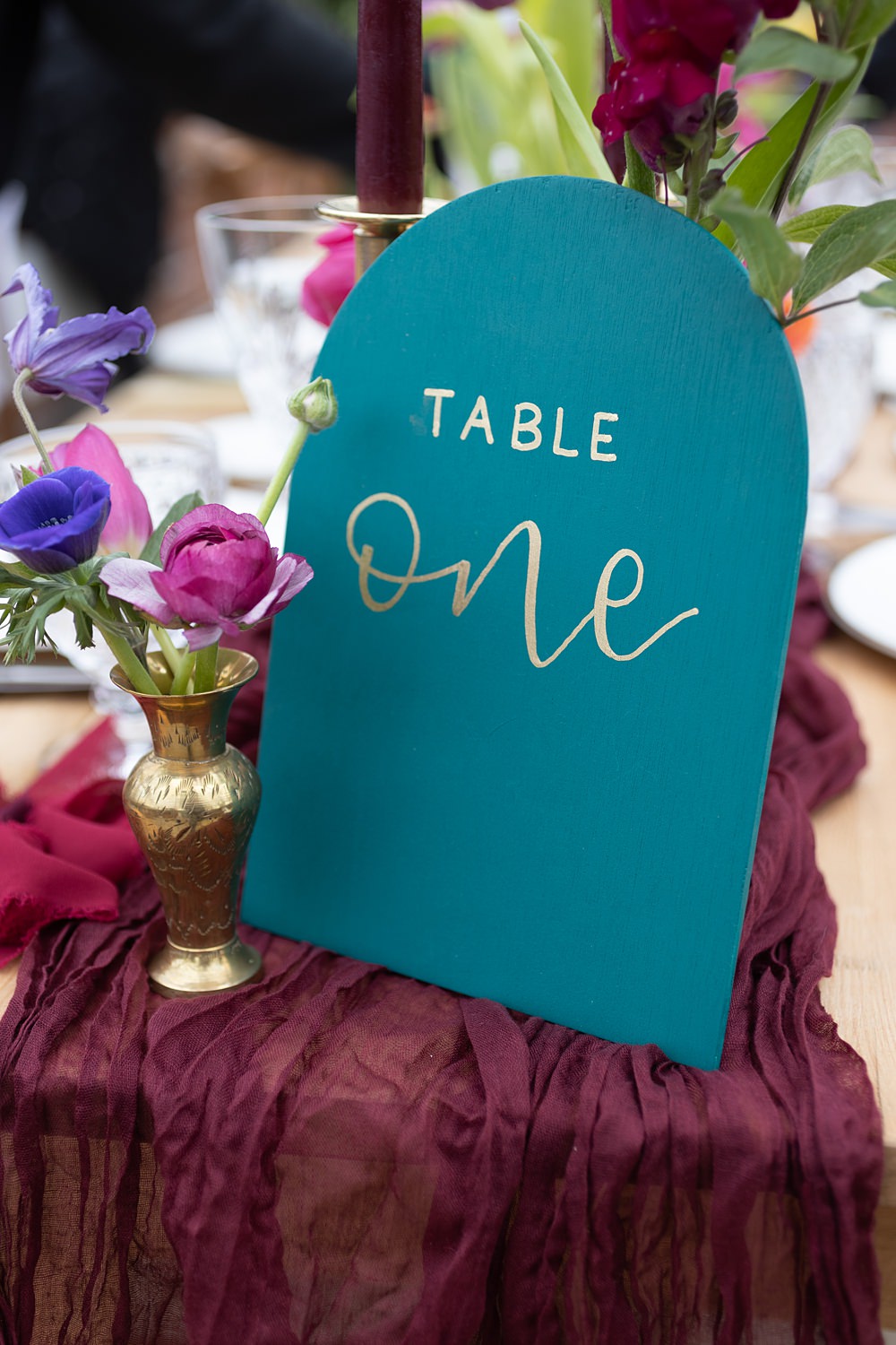 Somersbury Barn Wedding Tyler Rook Photography Curve Table Number