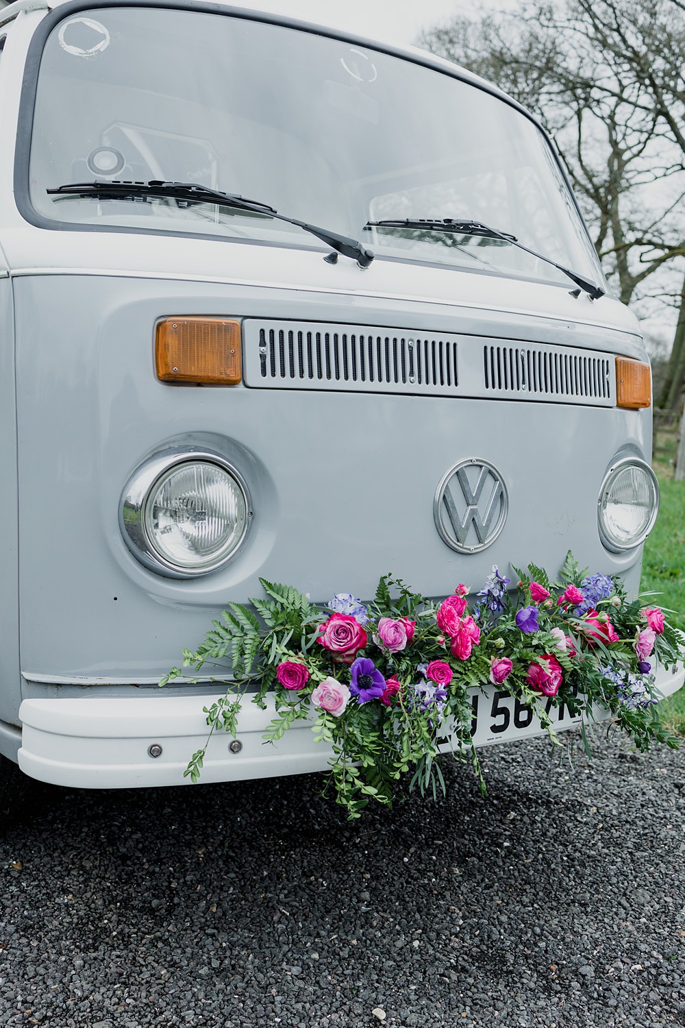 Somersbury Barn Wedding Tyler Rook Photography Campervan Flowers