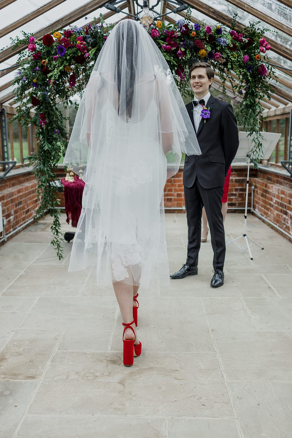 Somersbury Barn Wedding Tyler Rook Photography Floral Flower Veil Bride
