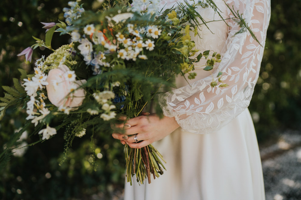 Bouquet Flowers Bride Bridal Spring 70s Green Wedding Grace Elizabeth
