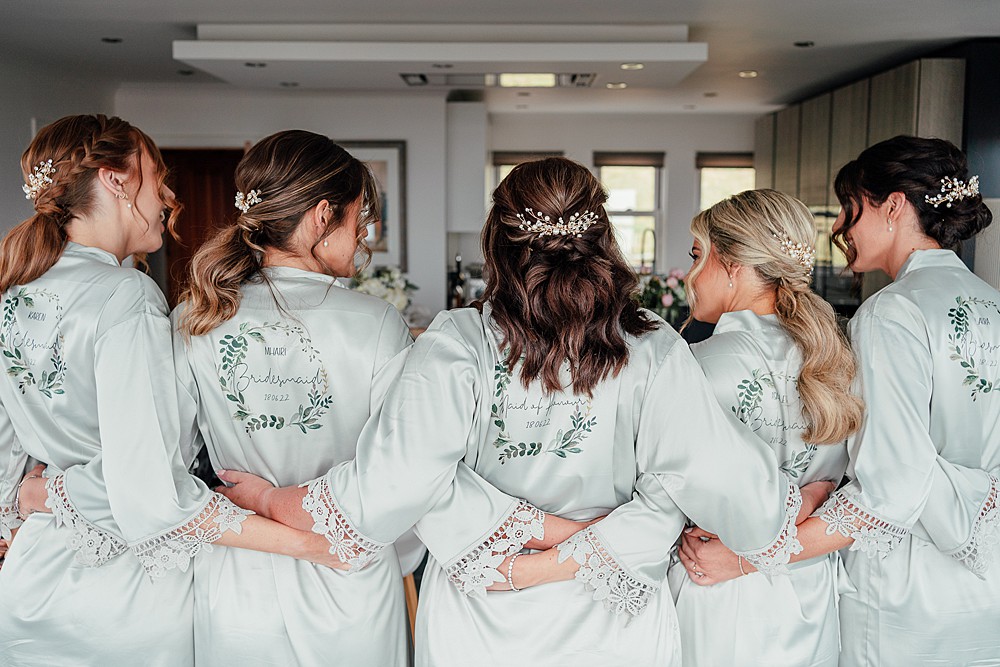 Bride Bridesmaid Robes St Andrews Barn Wedding Joy Story Photography