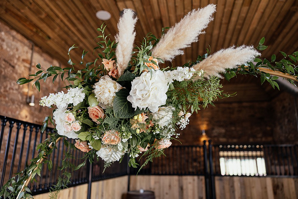 Flower Cloud Arrangement St Andrews Barn Wedding Joy Story Photography