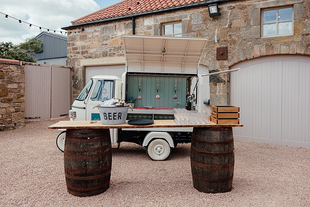 Drinks Bar Beer Truck St Andrews Barn Wedding Joy Story Photography