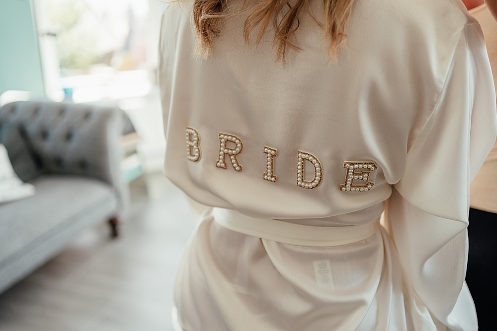 Robe Bridal Dressing Gown St Andrews Barn Wedding Joy Story Photography