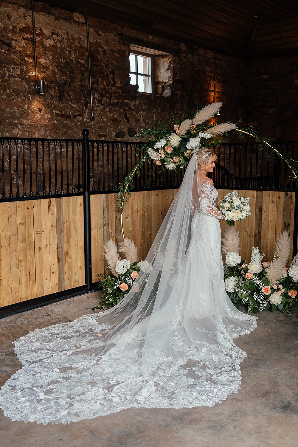 Illusion Lace Veil St Andrews Barn Wedding Joy Story Photography