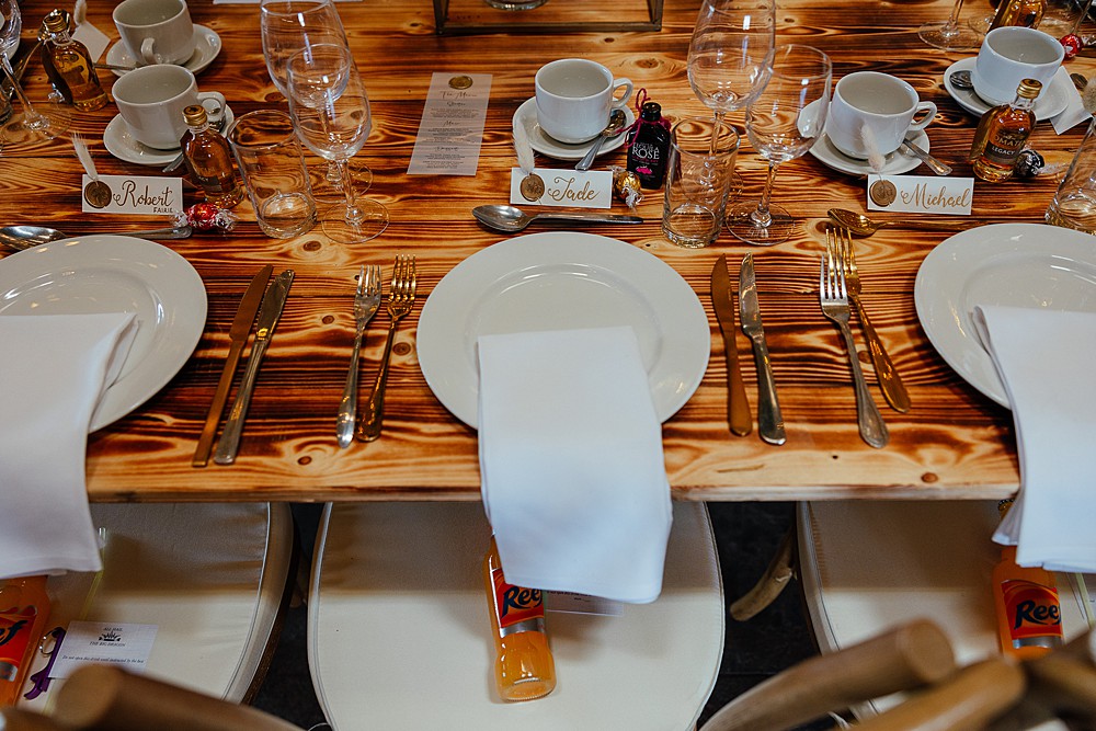 Place Setting Decor St Andrews Barn Wedding Joy Story Photography