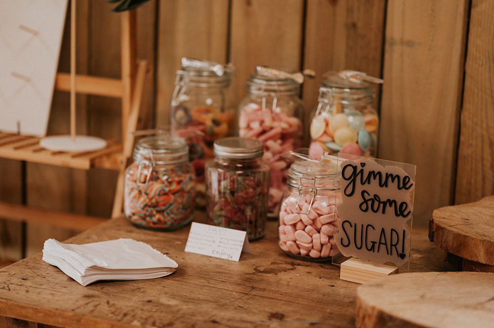 Sweet Table Jars Stennack Farm Wedding Hannah Barnes Photography