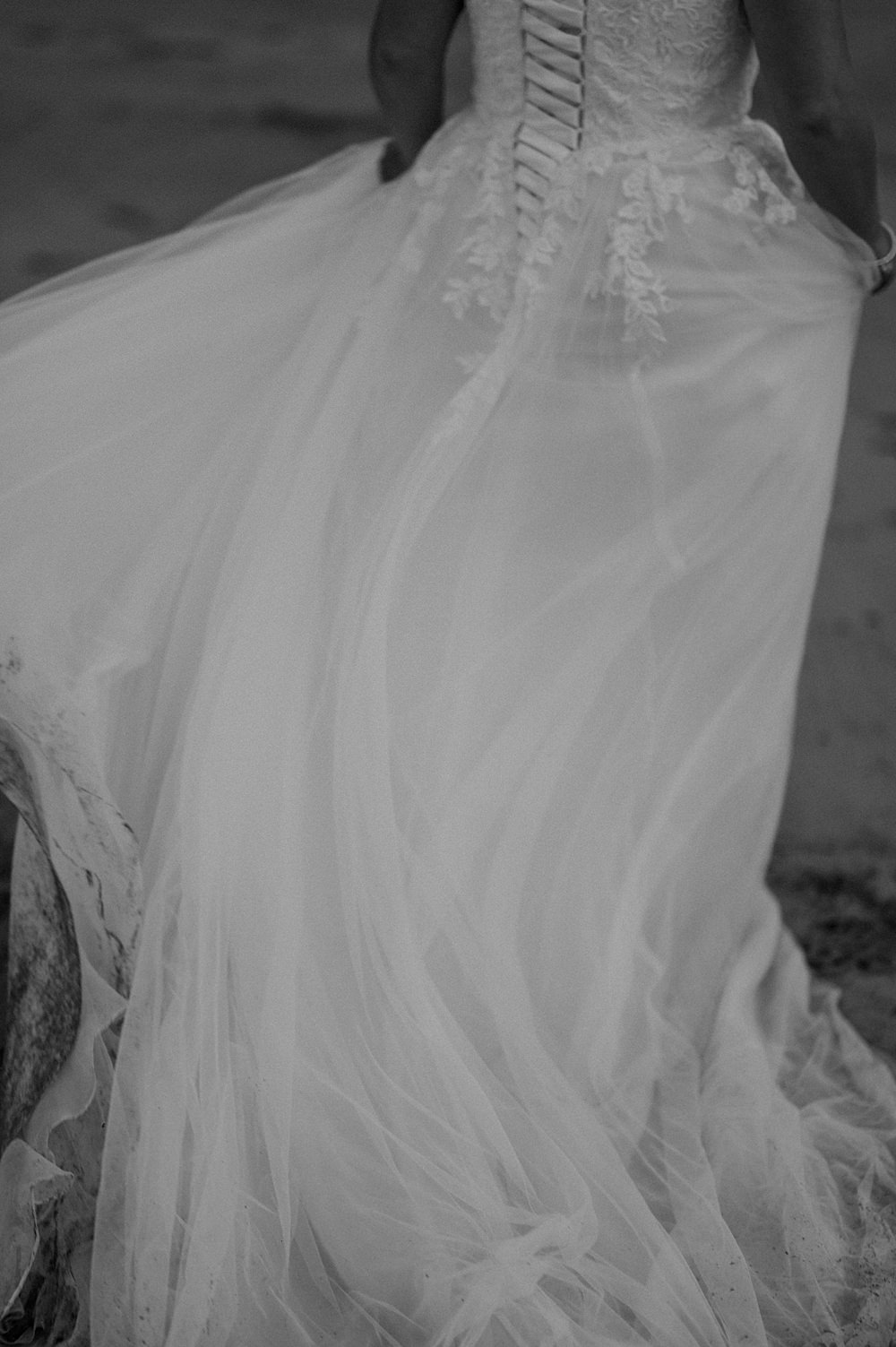 Lace Tulle Dress Bride Stennack Farm Wedding Hannah Barnes Photography