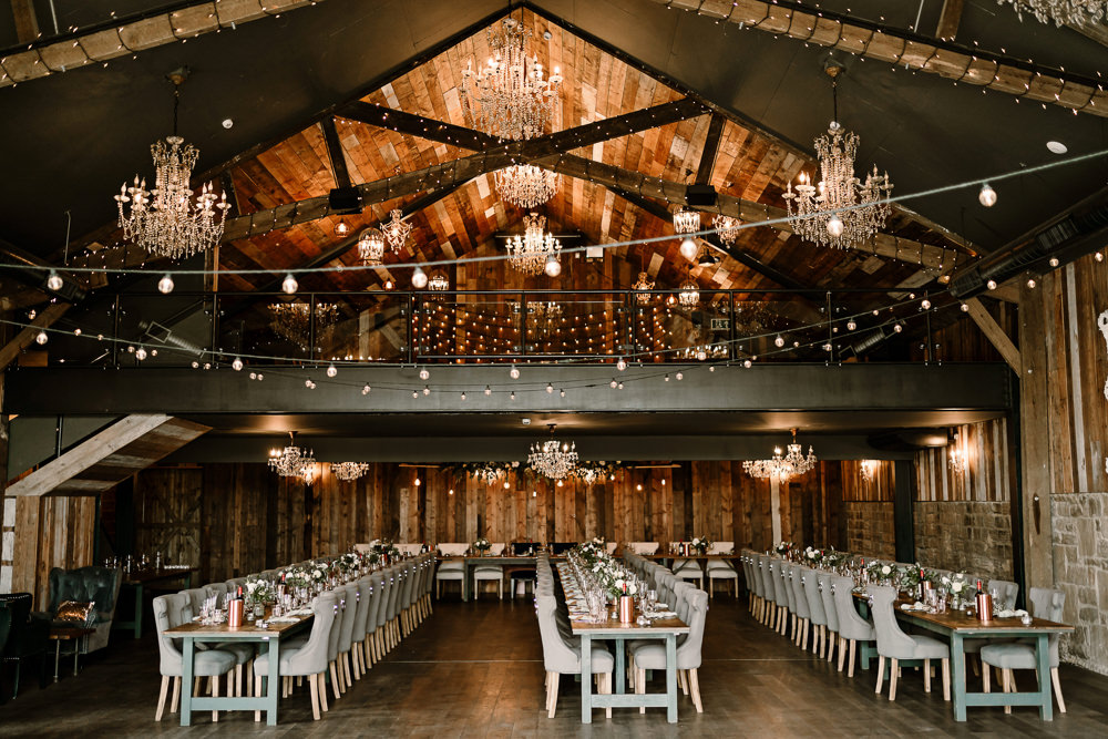 Flowers Lighting Decor Stylish Yorkshire Barn Wedding Hayley Baxter Photography
