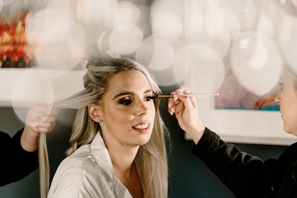 Bride Makeup Stylish Yorkshire Barn Wedding Hayley Baxter Photography