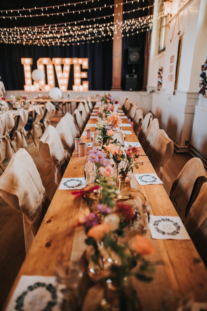 Village Hall Wedding Table Decorations Holly Rose Weddings