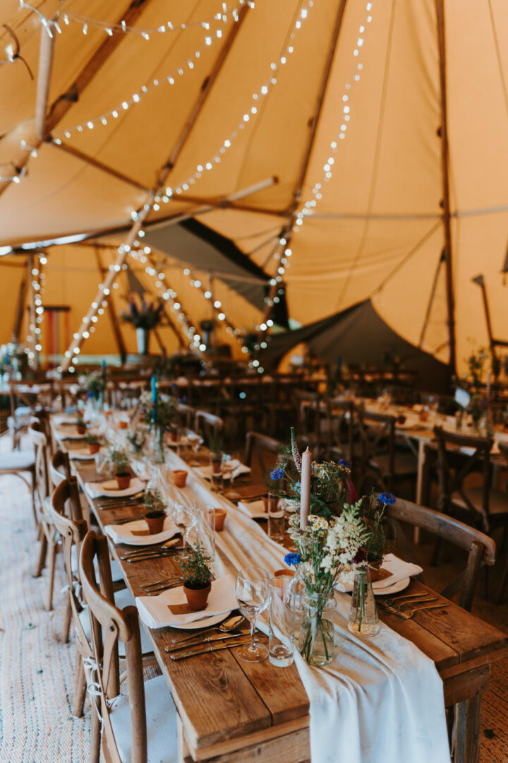 Wedding Table Decor Tipi Rustic Idea Jonny Gouldstone Photography